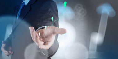 yeni modern bilgisayar ve iş s çalışma iş adamı el