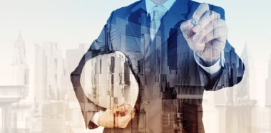 işletme mühendisi ve soyut Kent'i concep çift pozlama