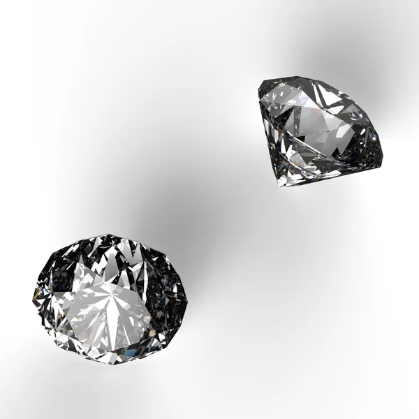 Diamantes aislados en el modelo blanco 3d —  Fotos de Stock