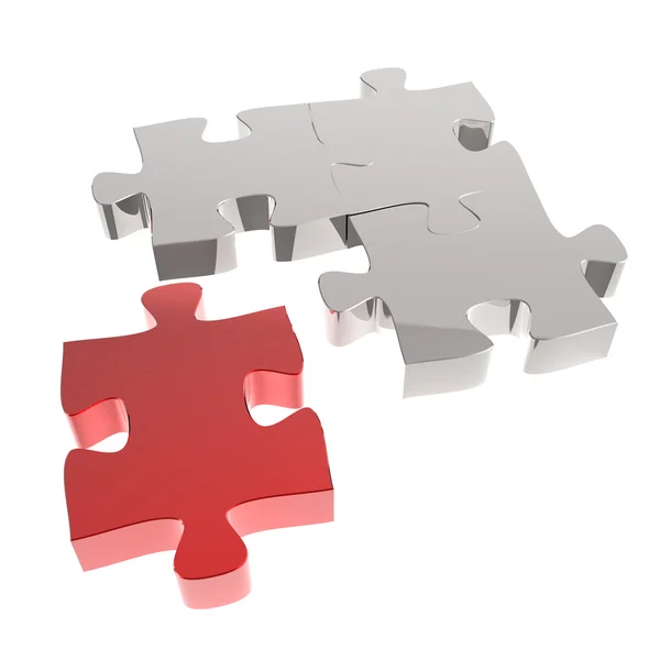 3d quebra-cabeças parceria como conceito — Fotografia de Stock
