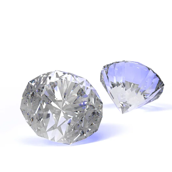 Diamonds isolated on white 3d model — Stock Photo, Image