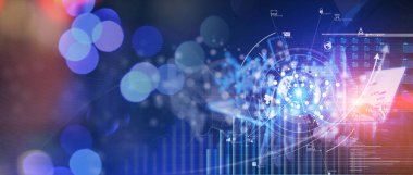 Tüm teknolojiyi kullanan iş adamı, yatırımcı ve müşteri üzerinde küresel ağ bağlantısını kullanarak satış verileri değiş tokuşu ve ticari finans ve bankacılık gelişimini sağlıyor. Teknoloji ve dijital pazarlama. 