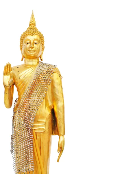 Isolated gold Buddha statue — Stock Photo, Image