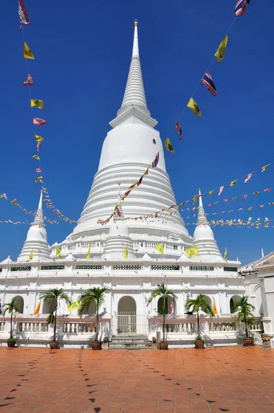 White Pagodas with flags — Stock Photo, Image