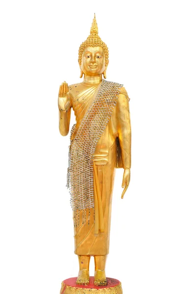 Estátua de Buda isolada no fundo branco, caminho de recorte incluem — Fotografia de Stock