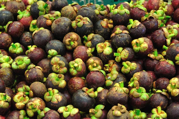 Achtergrond van koningin van fruit, manggistans — Stockfoto