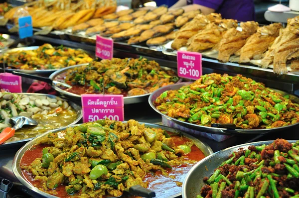 Muchos tipo de curso tailandés comido para comer con arroz — Foto de Stock