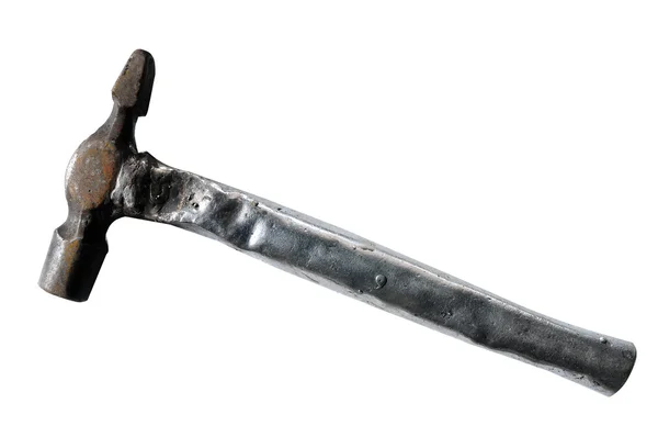 Old used hammer isolated on white background — Stock Photo, Image