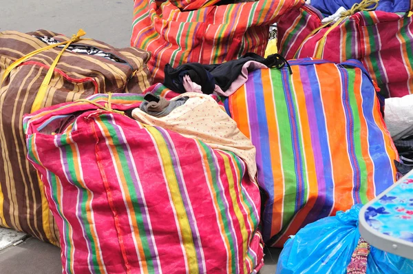 Bolsas de plástico de color de feria del mercado —  Fotos de Stock