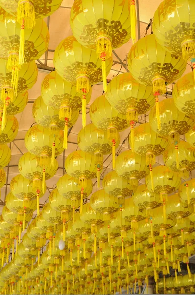 Gula lampor för kinesiska Vegetariska Festivalen — Stockfoto