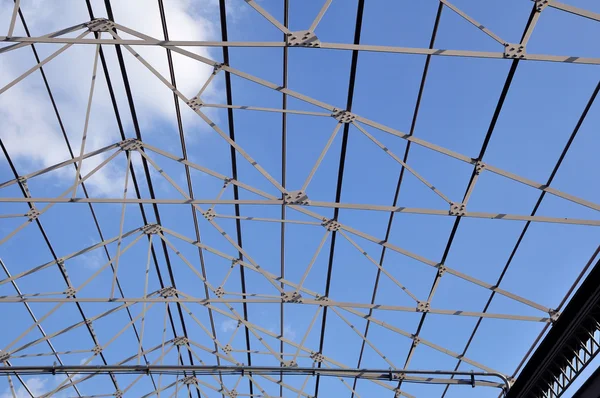 Iron roof with blue sky — Stock Photo, Image