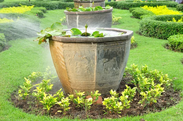 Grands pots de plantes chinois dans le jardin public — Photo