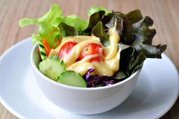 Salade mengen met vlees — Stockfoto