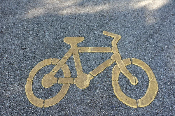 古老的自行车车道标志 — 图库照片