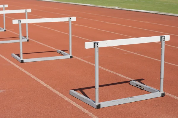 Many hurdle races on race tracks. — Stock Photo, Image