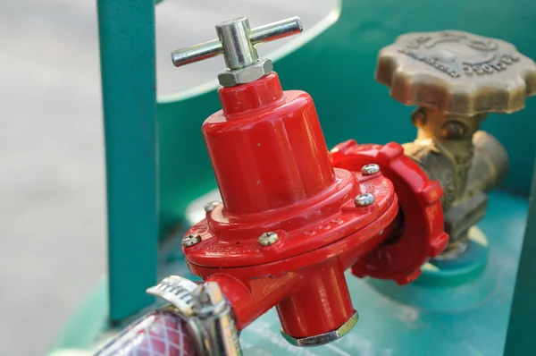 Gas-valve connected with tank — Stock Photo, Image