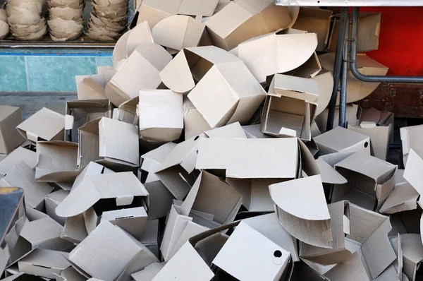 Boxes on footpath — Stock Photo, Image