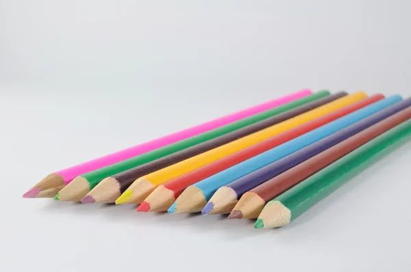 Multi renk ahşap kalemler — Stok fotoğraf