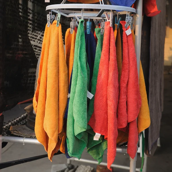 Multicolor car-towel hanging — Stock Photo, Image