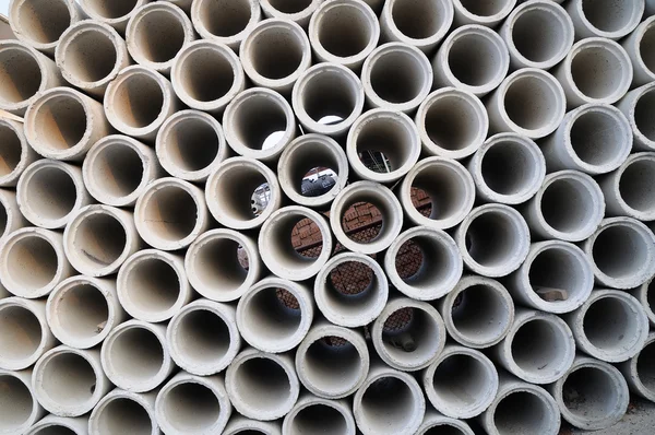 Concrete pipes stacking — Stock Photo, Image
