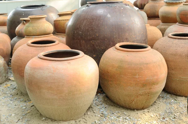 Många används potter lera — Stockfoto