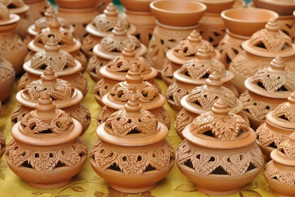 Group of clay potters — Stock Photo, Image