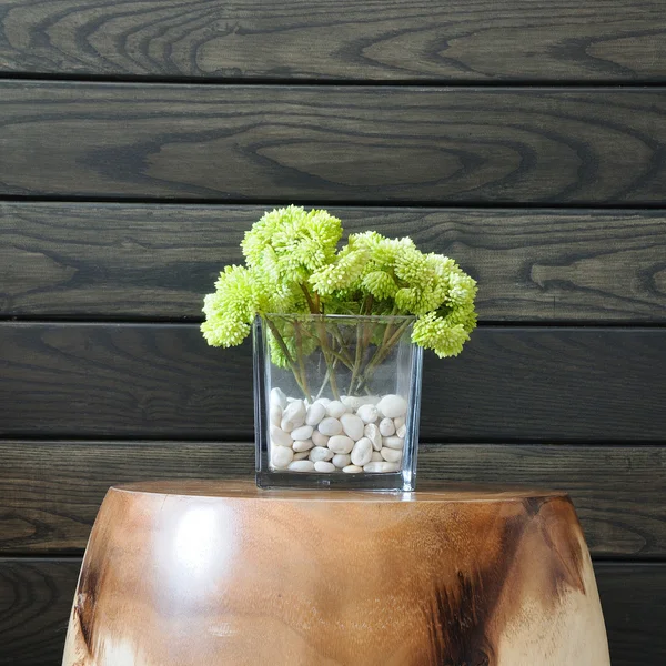 Green flower in vase — Stock Photo, Image
