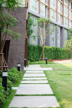 Walk-way into building