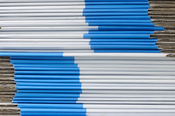 Stack of Blue and white paper boxes — Stock Photo, Image