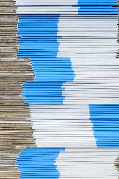 Stack of Blue and white paper boxes — Stock Photo, Image