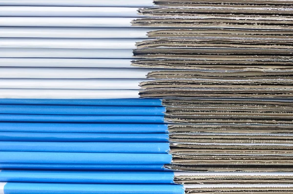 Stack of Blue and white paper boxes — Stock Photo, Image