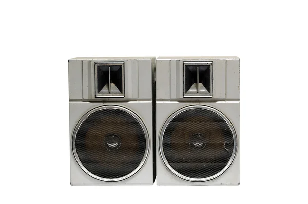 Dvojité staré stereo reproduktory — Stock fotografie