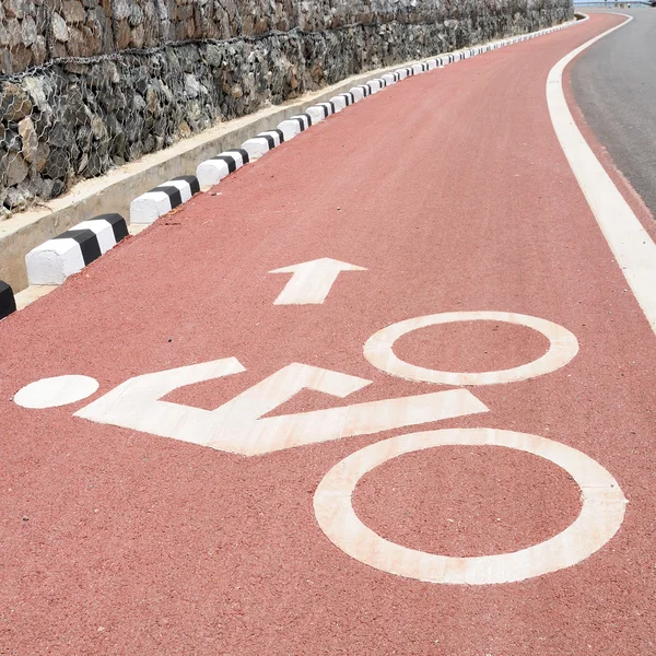 Bicycle lane with arrow direction — Stock Photo, Image