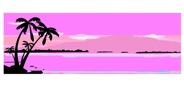 Paysage tropical — Image vectorielle