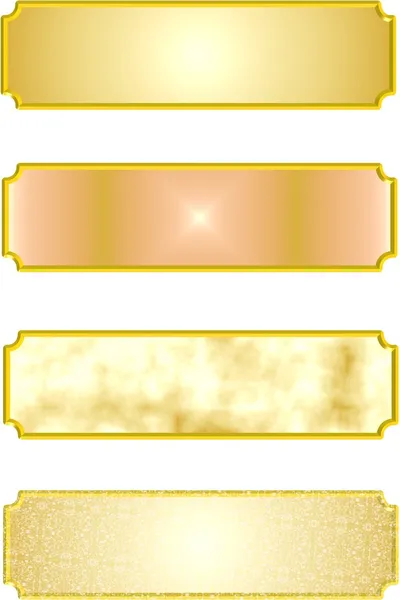 3d metal name plates in gold — Stock Vector