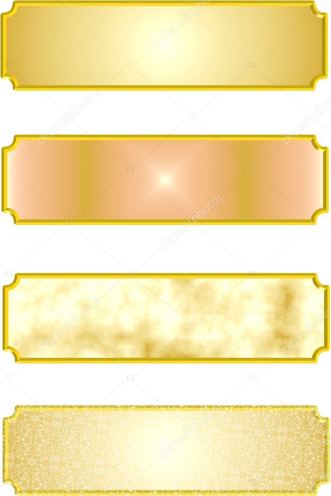 3d metal name plates in gold