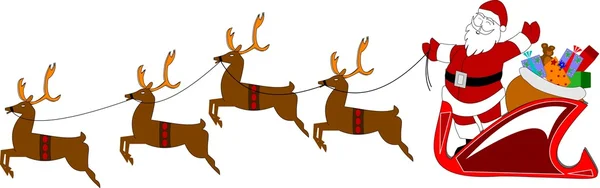 Santa with reindeer — Stock Vector