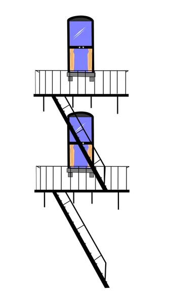 Fire escapes — Stock Vector