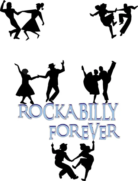 Rock un billy pour toujours — Image vectorielle