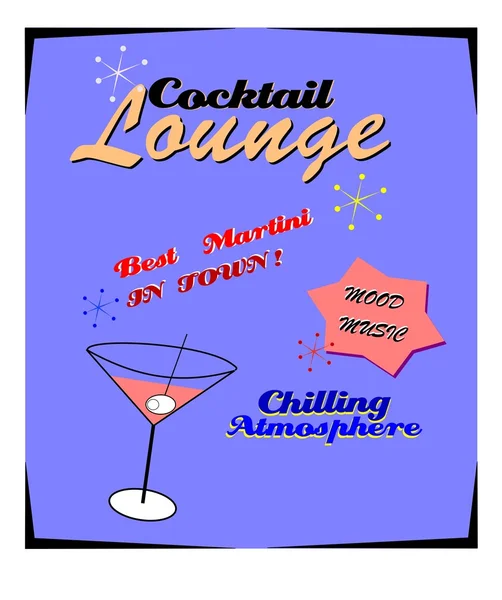 Cocktail lounge poster — Stock Vector