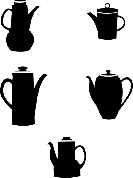 Siluetas de máquinas de café — Vector de stock