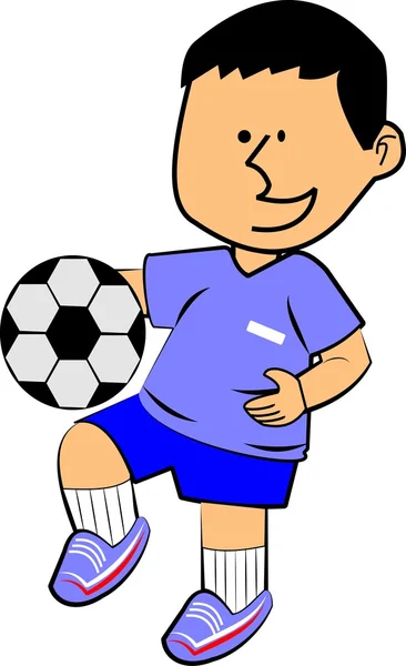 Мальчик для игры в футбол — стоковый вектор