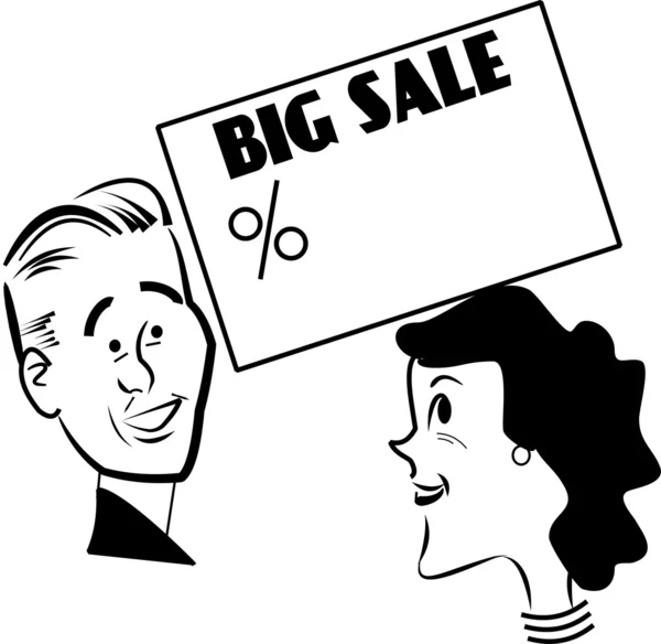 Big sale on and wife loves it — Stock Vector