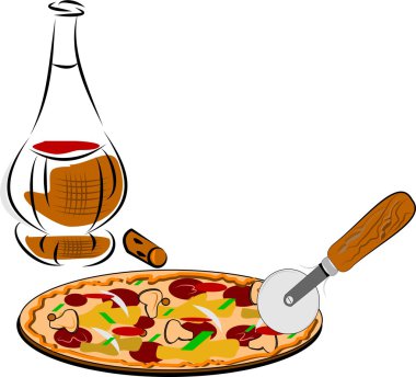 şarap ve pizza