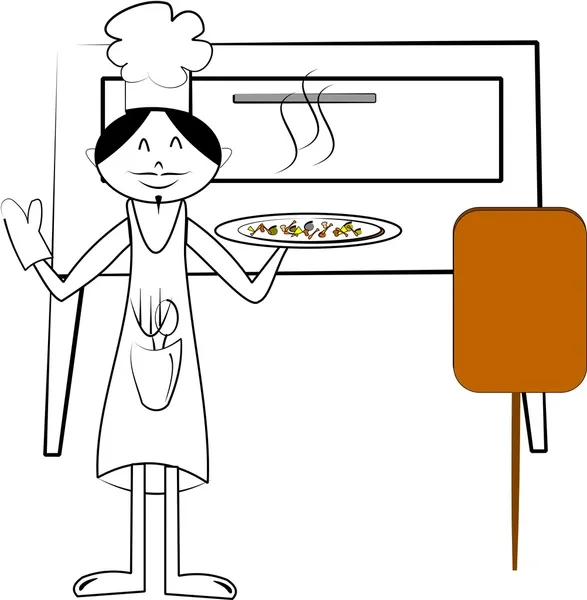 Chef de Pizza — Vector de stock