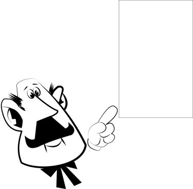 Retro satıcısı kolu bar bıyıklı