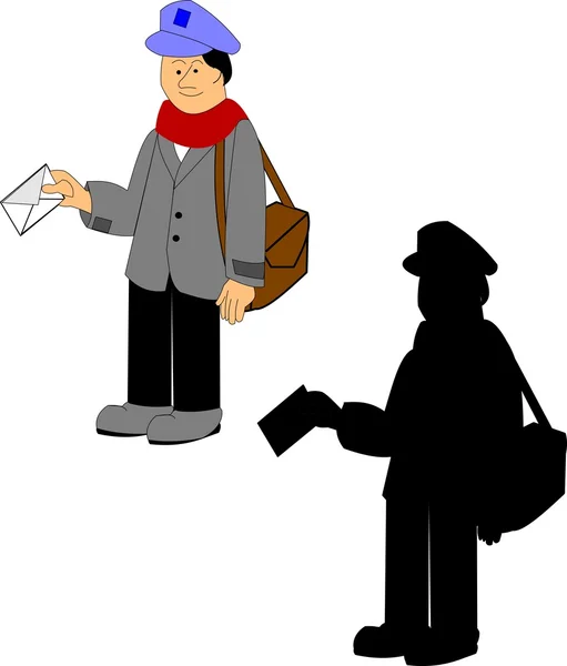 Mailman in two styles — Stock Vector