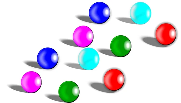 3d balls over white — Stock Photo, Image