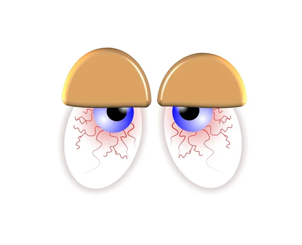 Blutunterlaufene Augen in 3D — Stockvektor