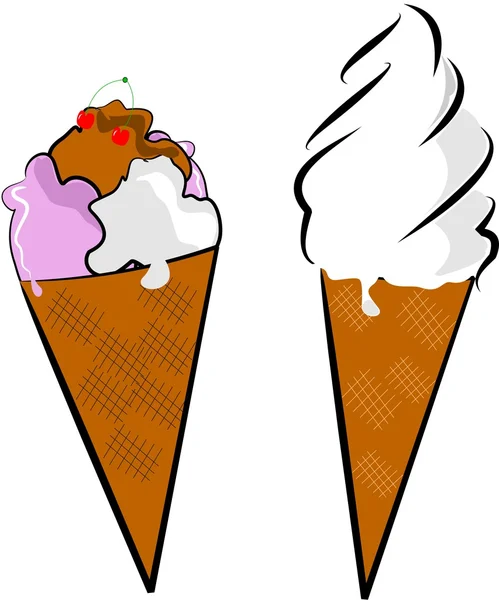 Ice cream cones — Stock Vector